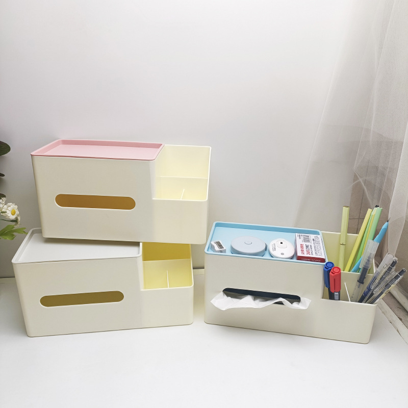 Creative Multi-Functional Desktop Storage Box Paper Extraction Box Children's Handmade DIY Main Stationery Storage Pen Holder Tissue Box