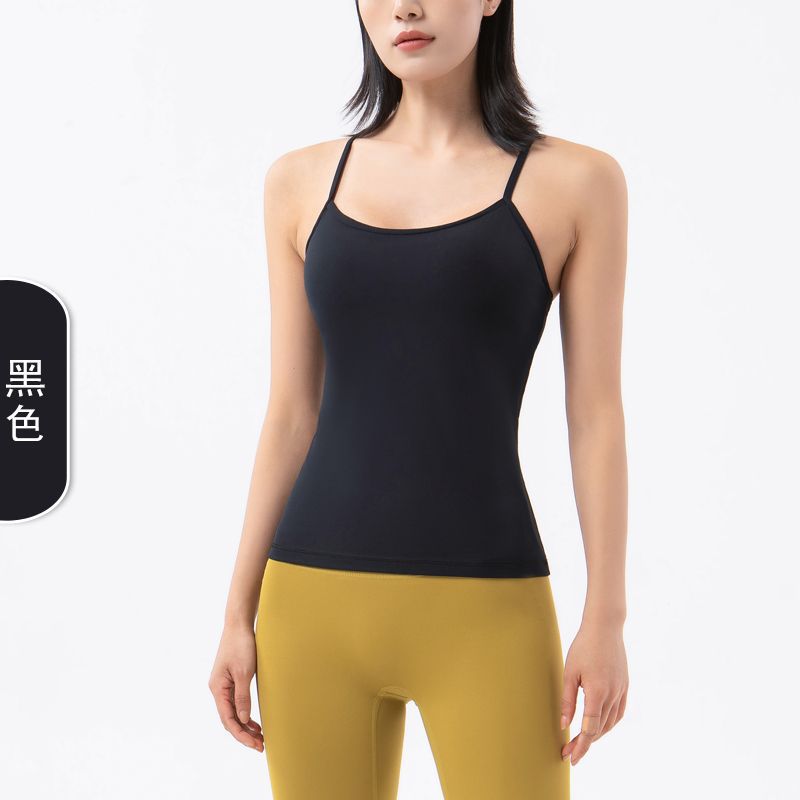 春夏新款含胸垫瑜伽背心女 性感字美背弹力运动长版瑜伽服-阿里巴巴