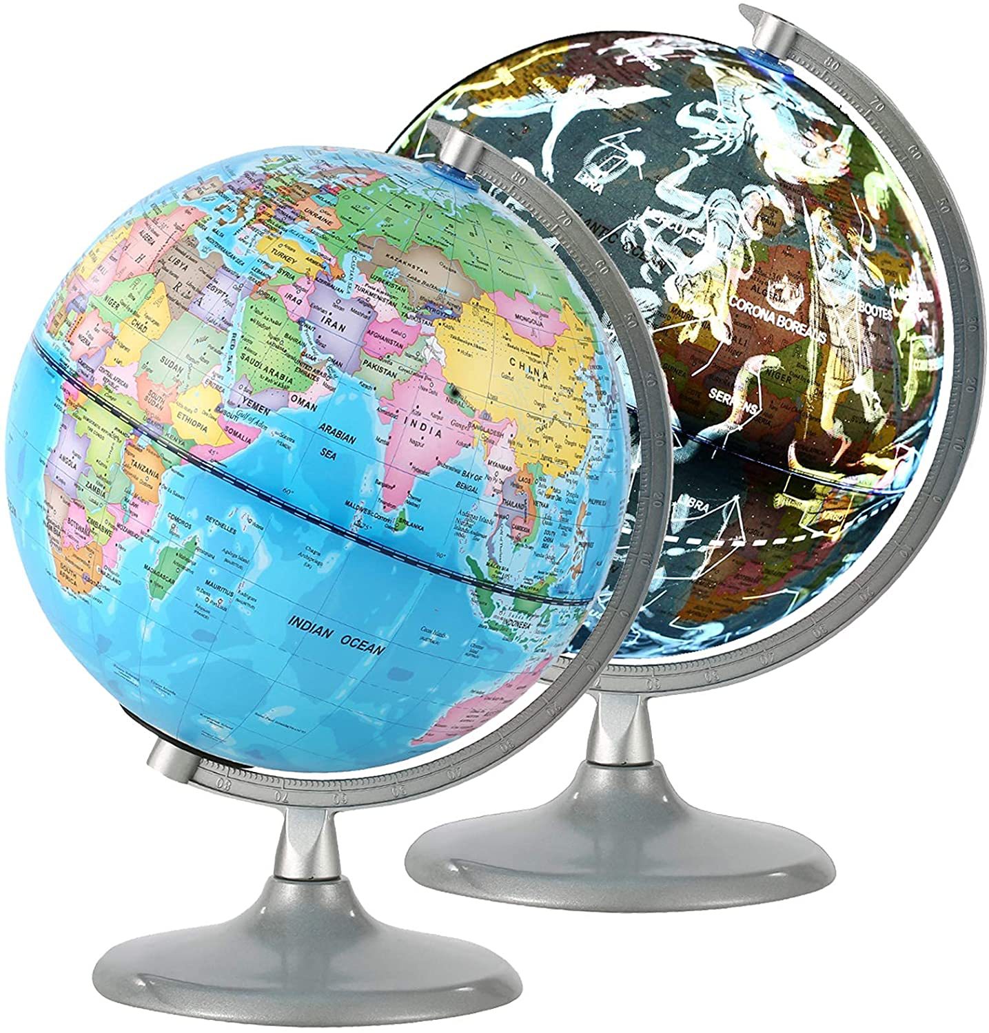 厂家纯英文星座地球仪20cm教学发光星空美国跨境电商英文版