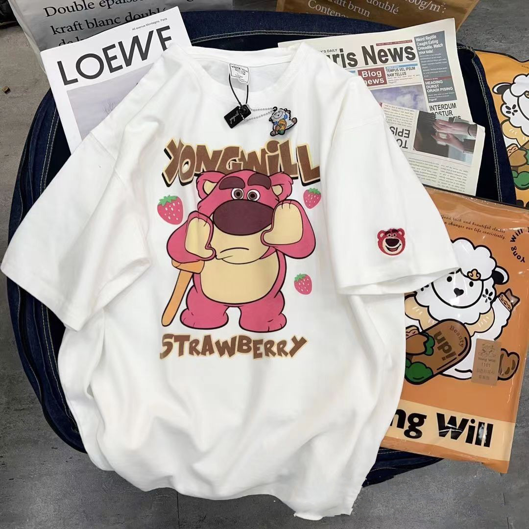 womens t-shirt纯棉新款女装短袖圆领韩版女生t恤