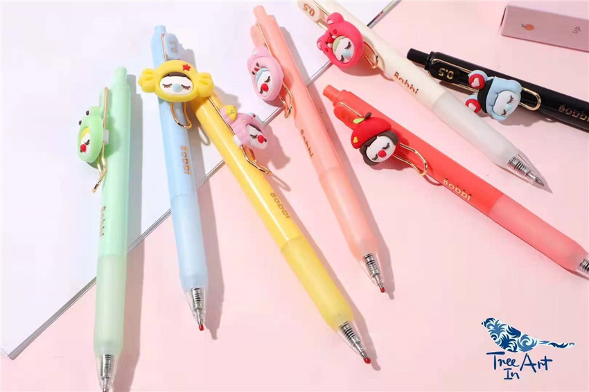 青壹坊bobbi甜心派对519按动黑色中性笔(盲盒)学生可爱tr-ca01589