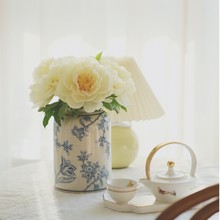 新中式复古风水墨青花陶瓷花瓶花插摆件优雅古典花瓶客厅装饰品