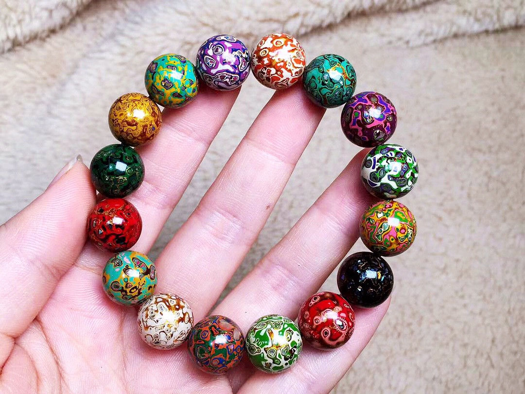 直播供应佛珠手串大漆珠天然植物漆大漆散珠文玩念珠配饰漆器工艺