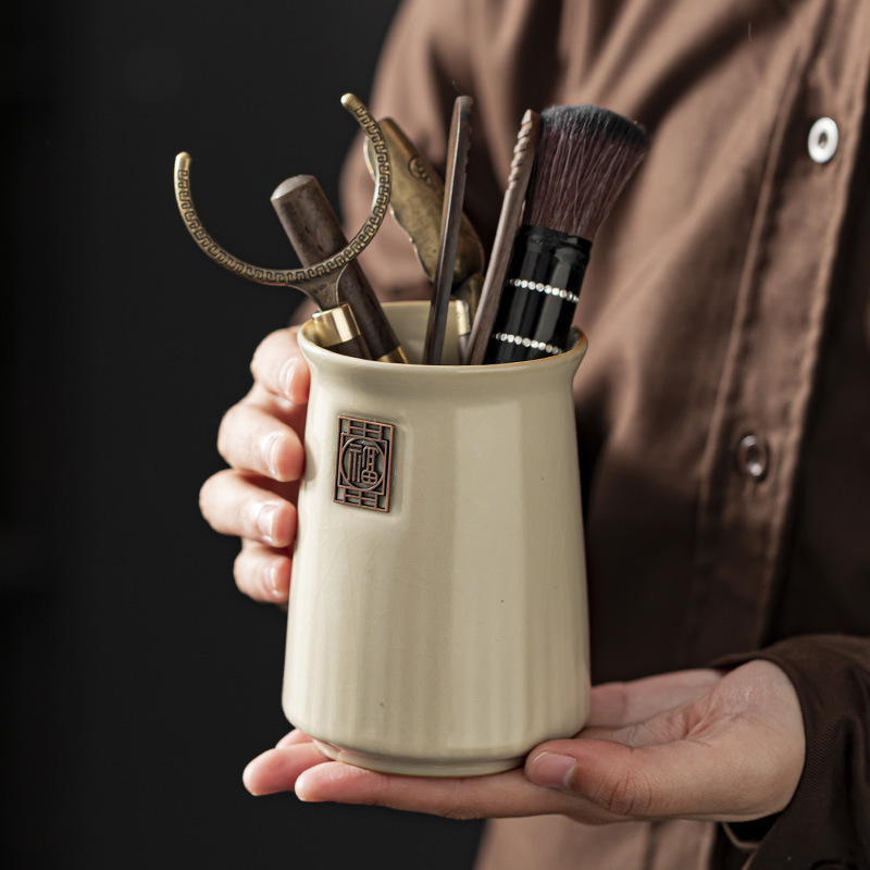 米黄汝窑茶道六君子功夫茶具用品配件茶道套装大全泡茶工具茶刀夹