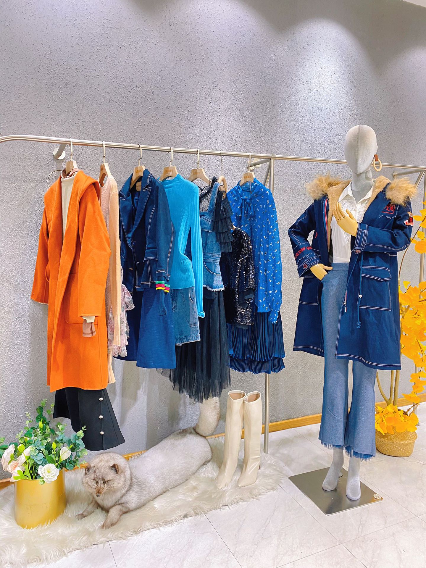 兰蔻卓雅20212021秋冬新款高端羽绒服大衣品牌折扣女装尾货批发播
