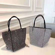 2024圣鹭菜篮子网红直播满钻水桶大王女水钻包Rhinestone Handbag