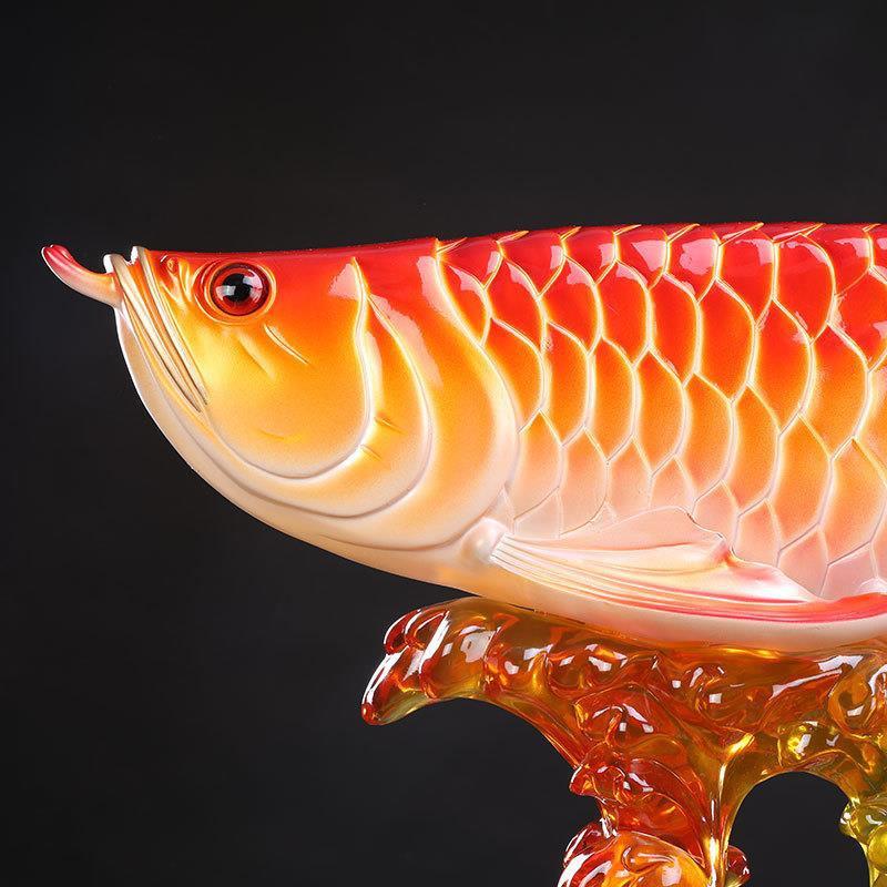 招财金龙鱼摆件店铺开业送礼饭店大厅公司收银台吧台酒店前台装饰