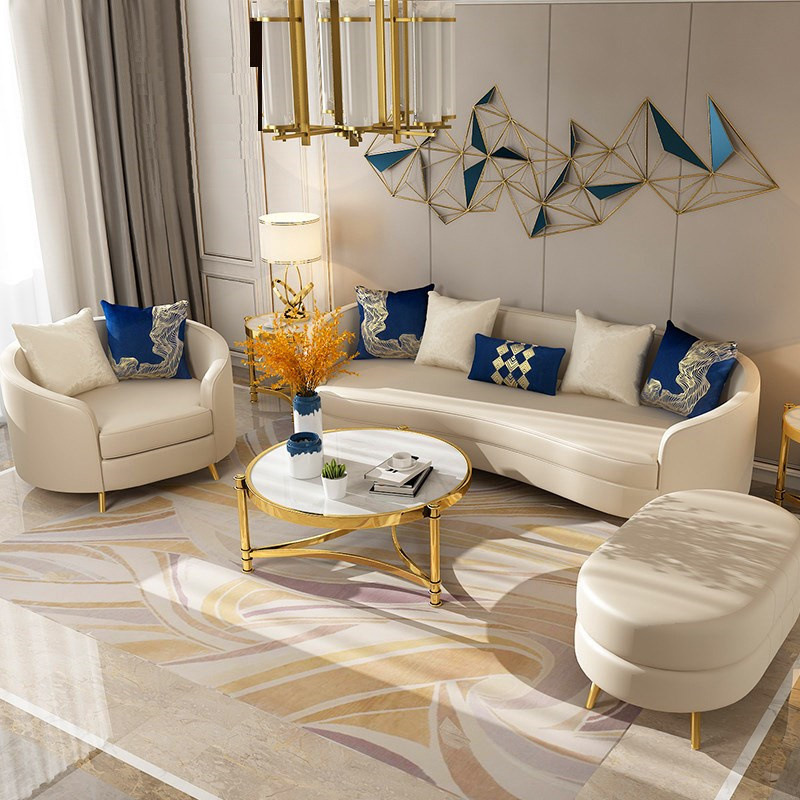 北欧后现代样板房沙发组合高档弧形接待沙发休闲创意单双三沙发
