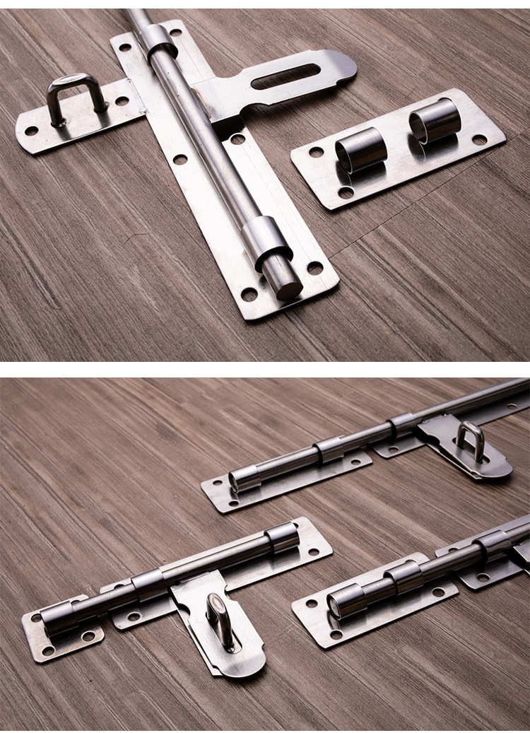 防盗门插销锁扣大铁门栓不锈钢门搭扣木门拴大号加厚小号宿舍门栓