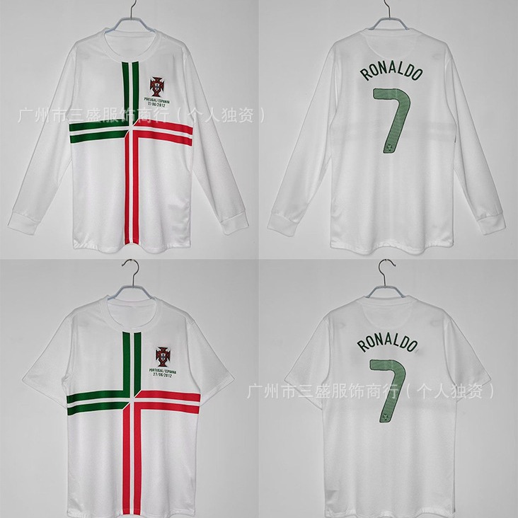 批发2012葡萄牙客场7号c罗成人复古球迷版比赛热身足球服可代发