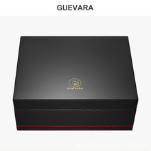 GUEVARA雪茄保湿盒 碳纤纹醇化雪松木大雪茄箱30支装养雪茄盒批发