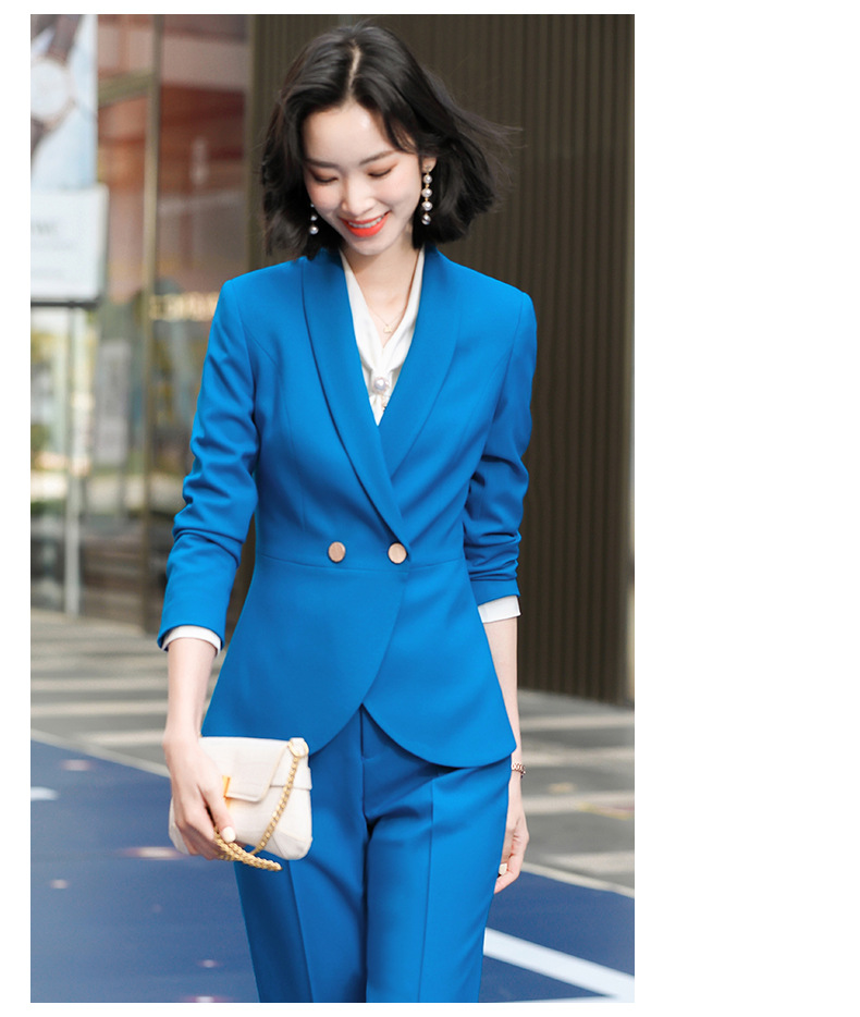 主持人正装高端西装套装女播音艺考上镜职业套裙演讲比赛薄西服夏