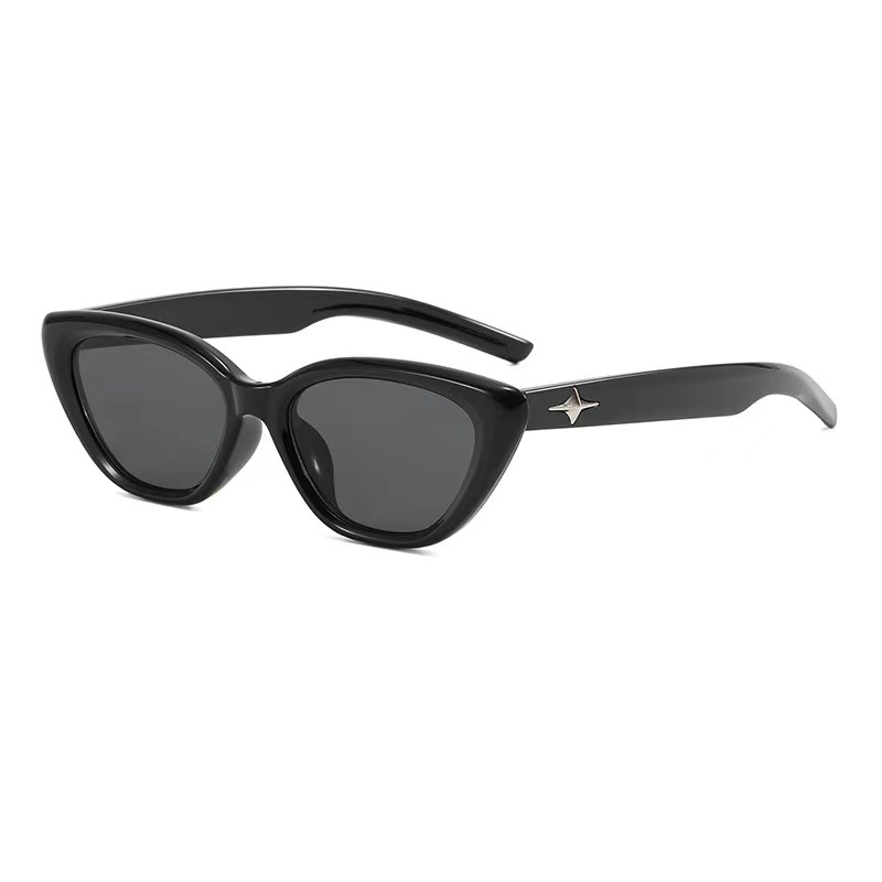 2023 New Sunglasses Xiaohongshu Internet Celebrity Tiktok Same Style European and American Niche Cat Eye Five-Pointed Star Sunglasses Wholesale