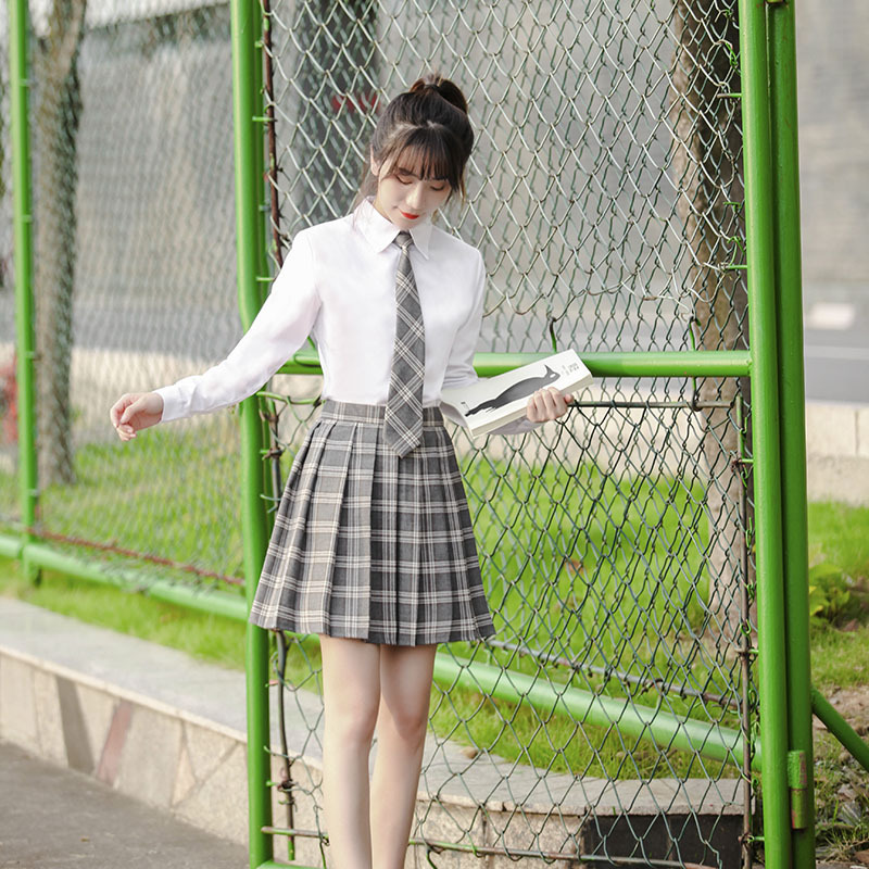 jk制服班服夏季套装学院风基础款衬衫百褶裙初高中学生运动会校服