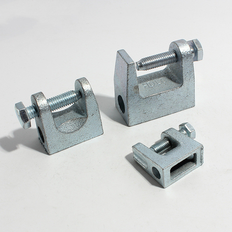 铸铁方形老虎夹c型老虎卡槽钢虎口梁夹装修工矿灯吊装吊顶配件
