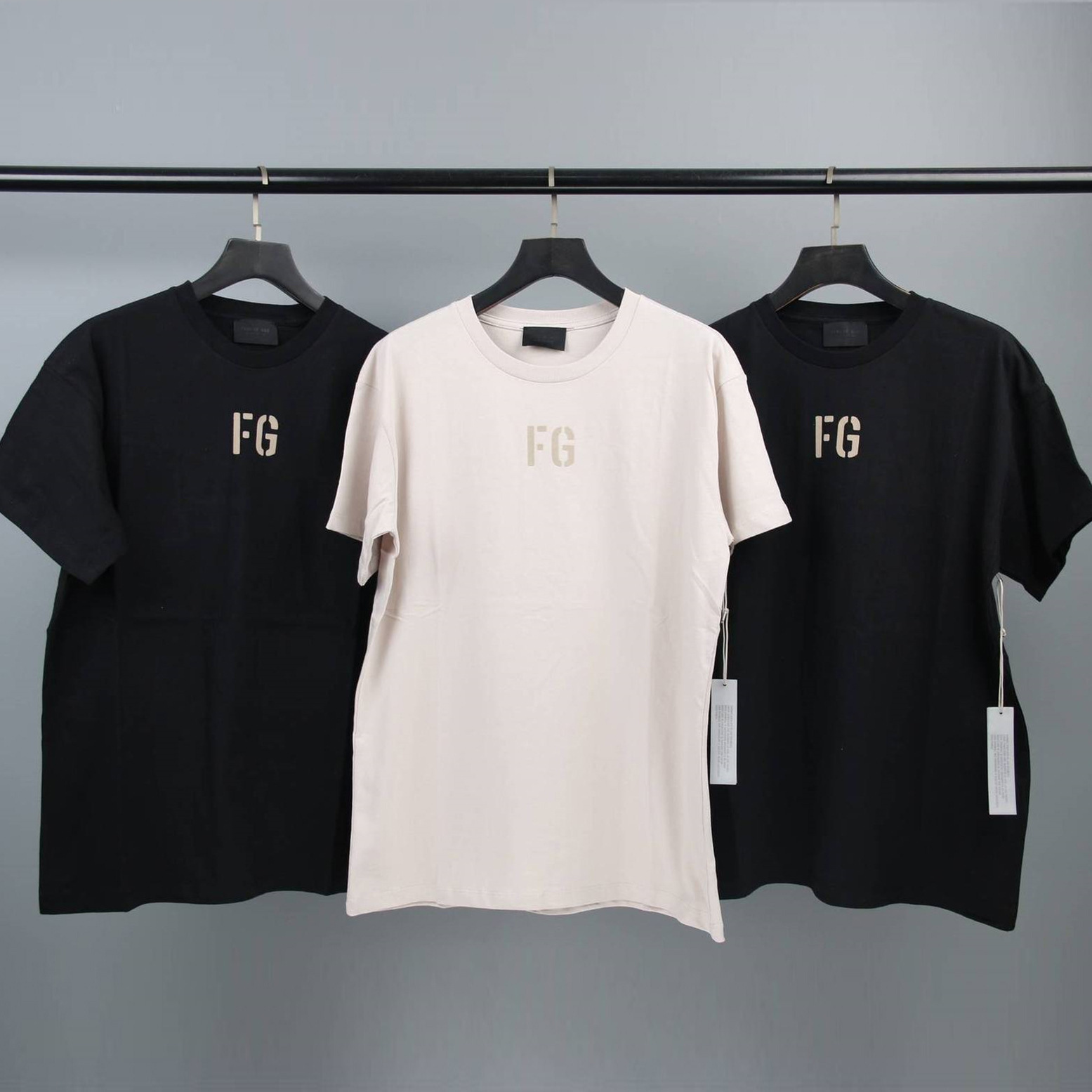 fearofgod第七季7th主线fg富贵植绒字母印花潮流高街fog短袖t恤