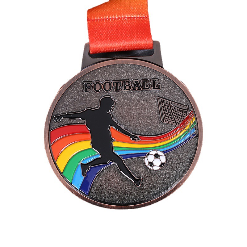 Factory Supply Basketball Football Game Medal Baking Paint for Metal Marathon Medal Student Honor Listing Printed Logo