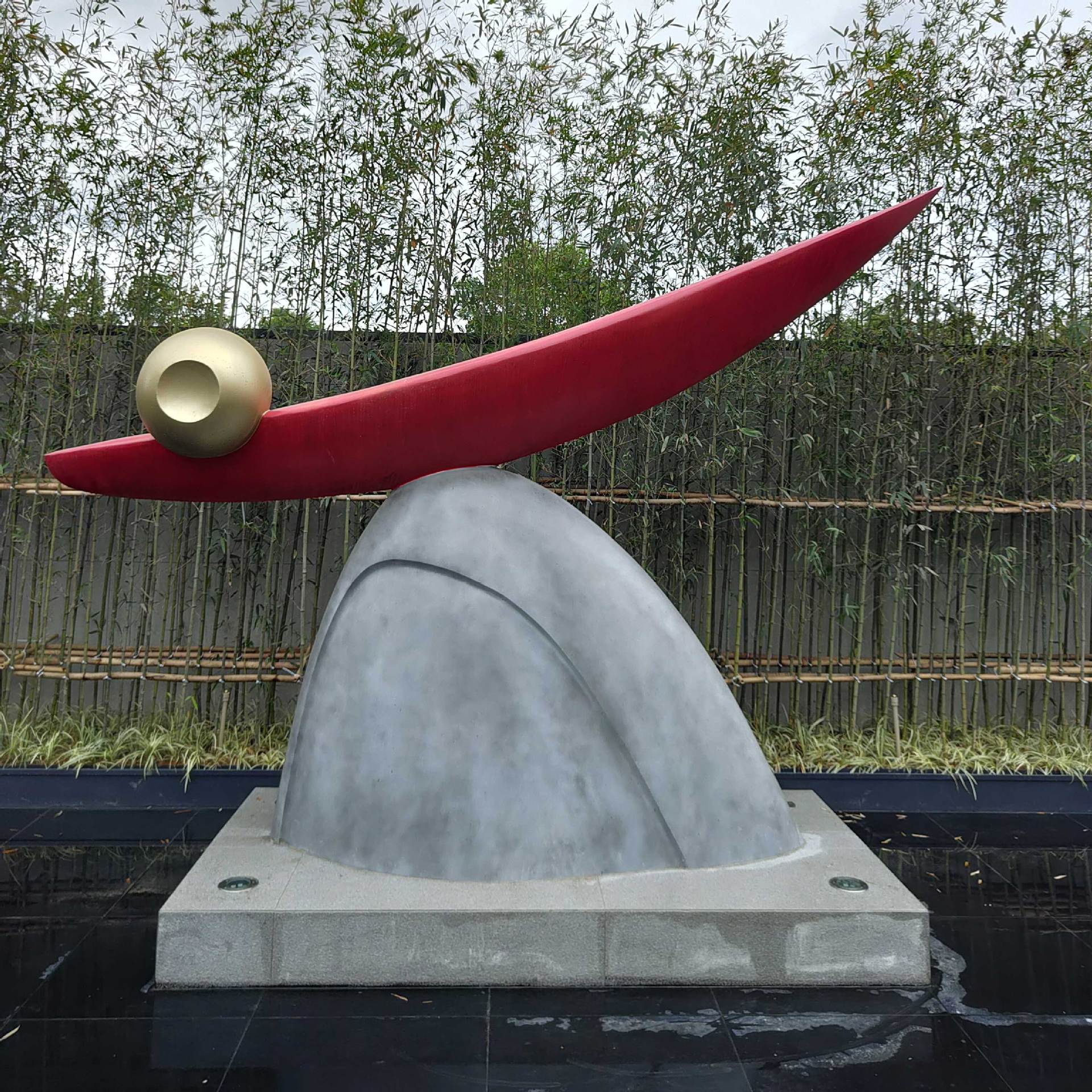 中式雕塑城市建筑物入口景观日月山组合雕塑户外园林景观雕塑批发