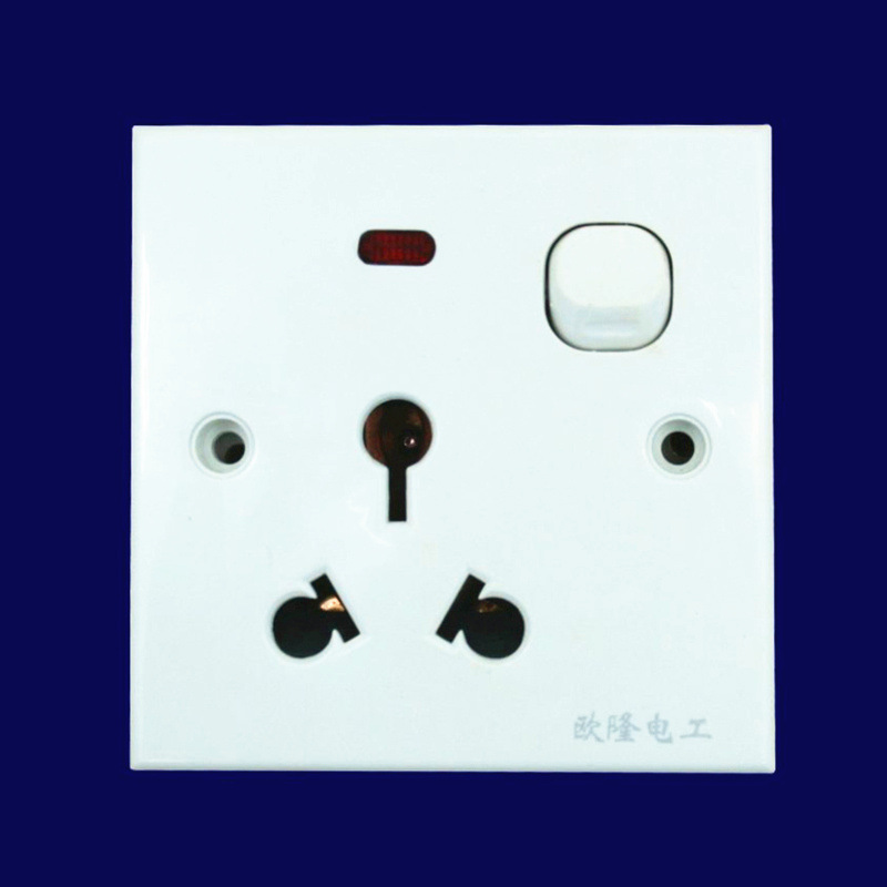 欧隆/欧电尔16a三圆三扁插座 三孔 三极插座86型250v空调热水器用