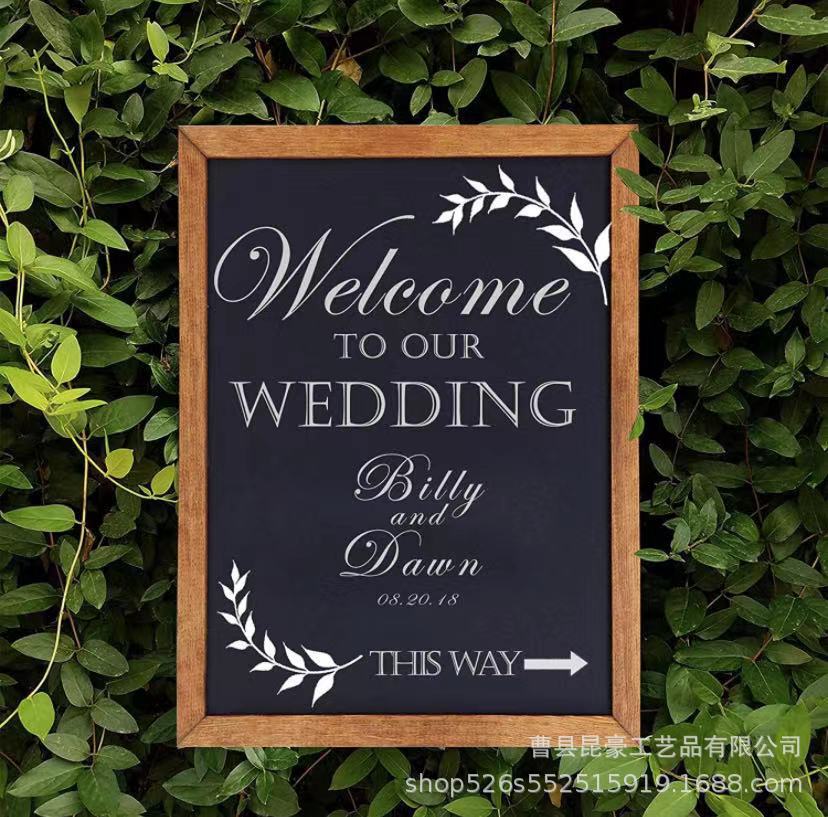 木质复古木框磁性小黑板家用学生教学留言板店面吧台做旧广告版