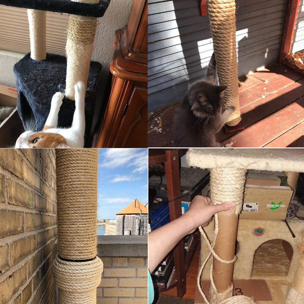 亚马逊新款宠物麻绳 猫抓板剑麻绳配件保护猫磨爪板玩具抓爬材料