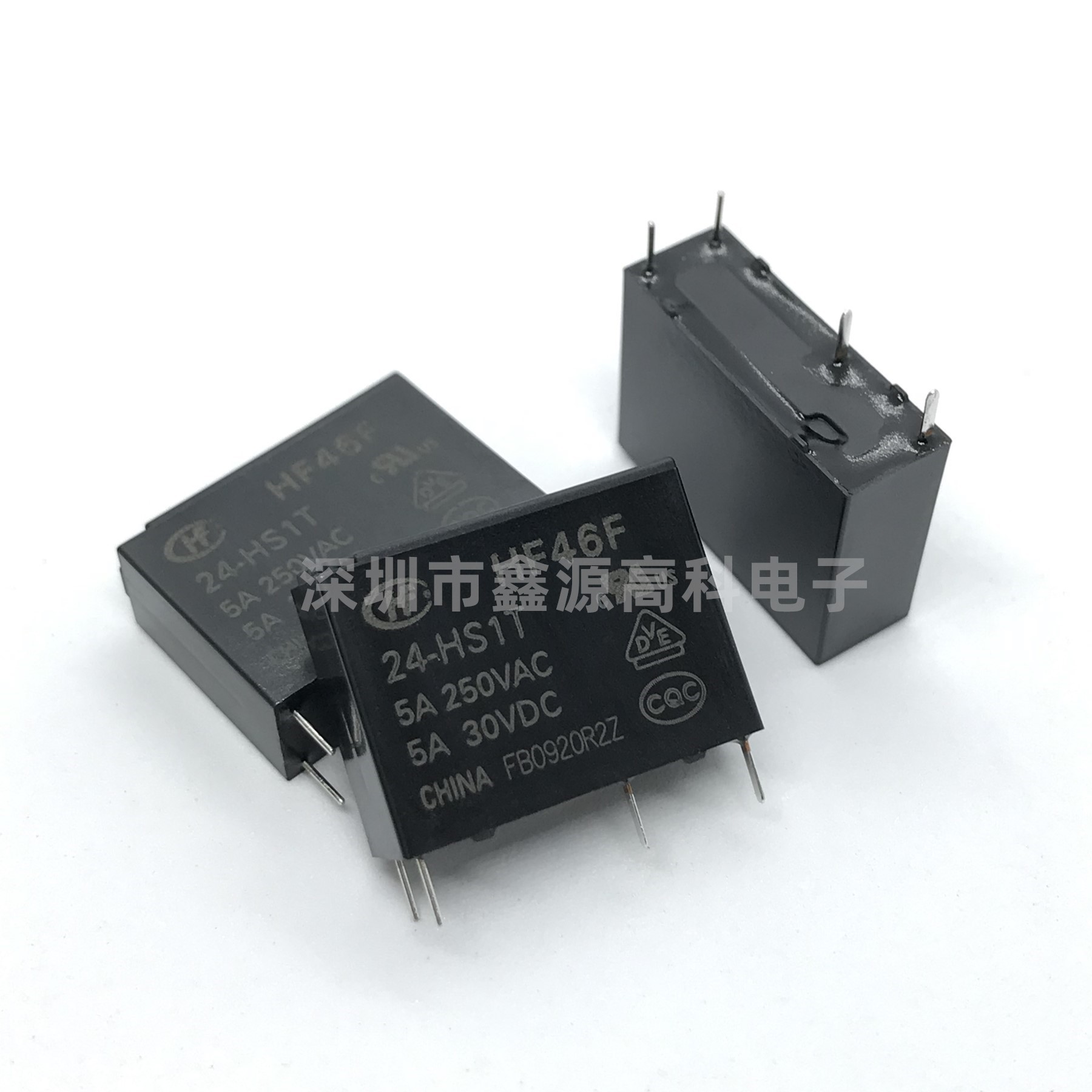 全新原装hf46f-24-hs1t 5a 24vdc 4脚一组常开小型中功率继电器