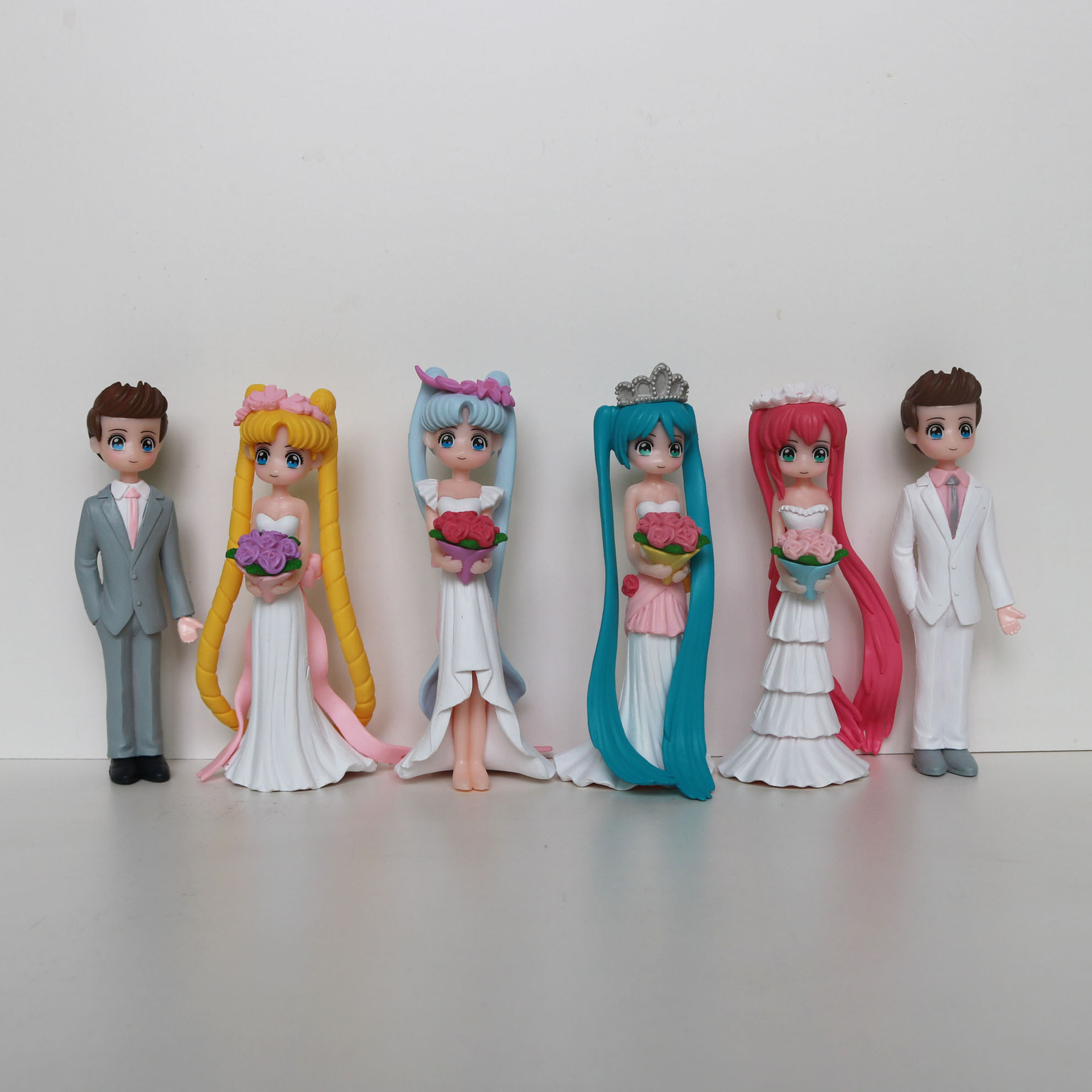 6款婚纱长辫子美少女公仔玩偶娃娃公主王子捧花娃娃扭蛋公仔-阿里巴巴