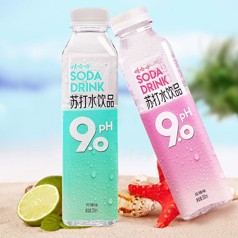 娃哈哈果味苏打水批发一整箱饮料无糖零脂肪ph9.0弱碱性