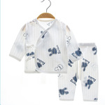 新生婴儿儿衣服宝宝分体斜襟两件套内衣套装初生夏季a类0-6月纯棉