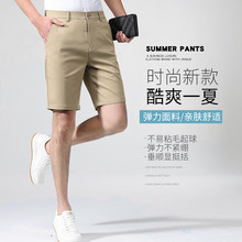 高档品牌男士夏季休闲短裤薄款中年直筒修身百搭潮流休闲弹力短裤