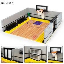 JT017篮球场小颗粒场景类野球男生体育运动儿童拼装积木玩具围墙