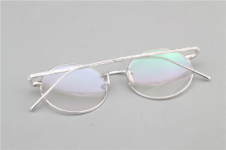 s925纯银眼镜框圆形眼镜架阿拉蕾圆框眼镜近视镜纯银眼镜架1143