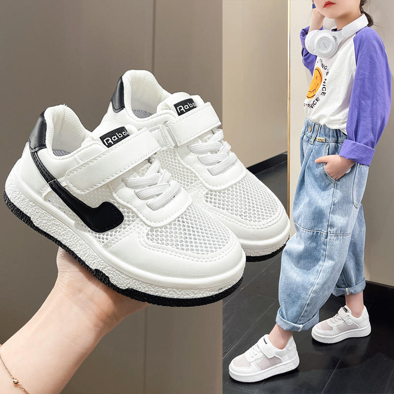 儿童运动鞋2022春夏新款男童鞋子女童低帮板鞋网鞋透气网面小白鞋