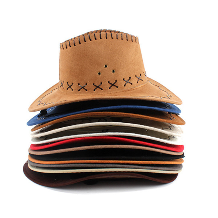 Western Cowboy Big Brim Hat Outdoor Men's and Women's Sun Hats Suede Performance Cap Knight's Cap Tourist Attractions Craft Hat