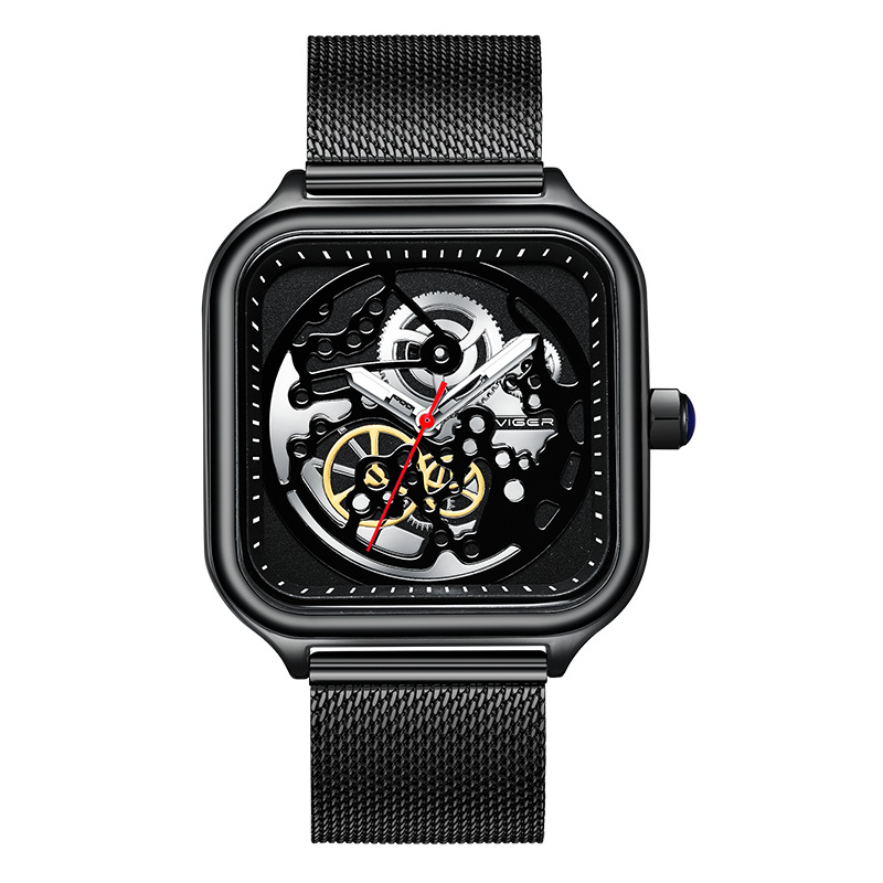 瓦格新品商务男士手表夜光石英腕表时尚镂空表盘男表外贸欧代ce