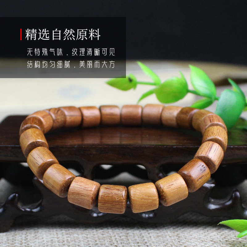 缅甸花梨木手串个性桶珠男女情侣手链饰品文玩大果紫檀黄花梨手串