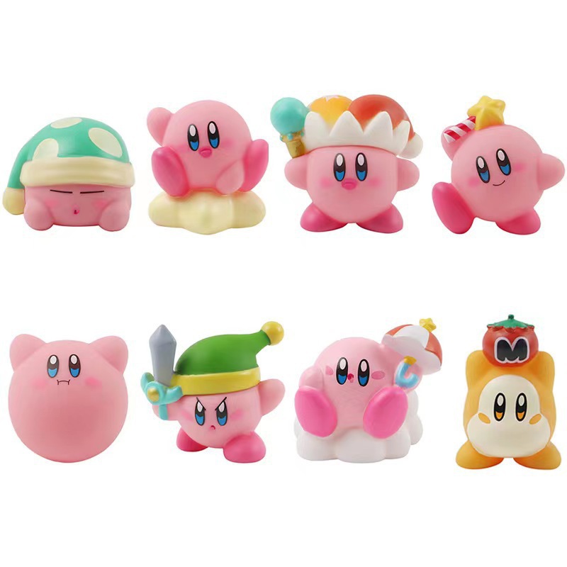 Kirby Hand-Made Various Summer Surfing Tesla Vinyl Crane Machine Capsule Toy Doll Cake Ornaments