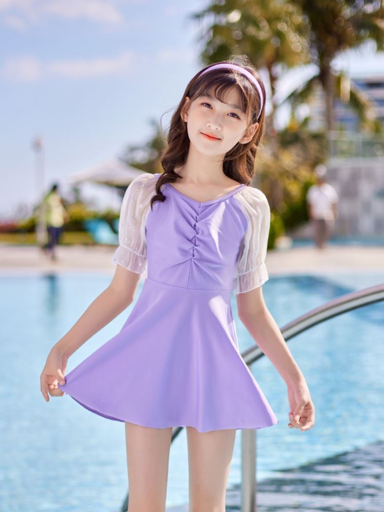 儿童泳衣女孩10岁连身女款女童12岁学游泳专用女孩洋气泳装青少年