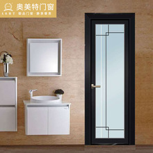 深圳铝合金卫生间玻璃门家用厨房平开门窄边双包极简室内隔音门窗