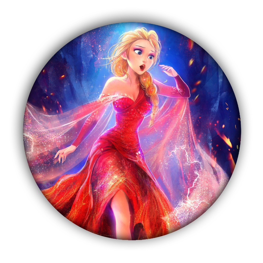 动漫周边 冰雪奇缘艾莎 圆形徽章 漫展1-17跨境货源批发