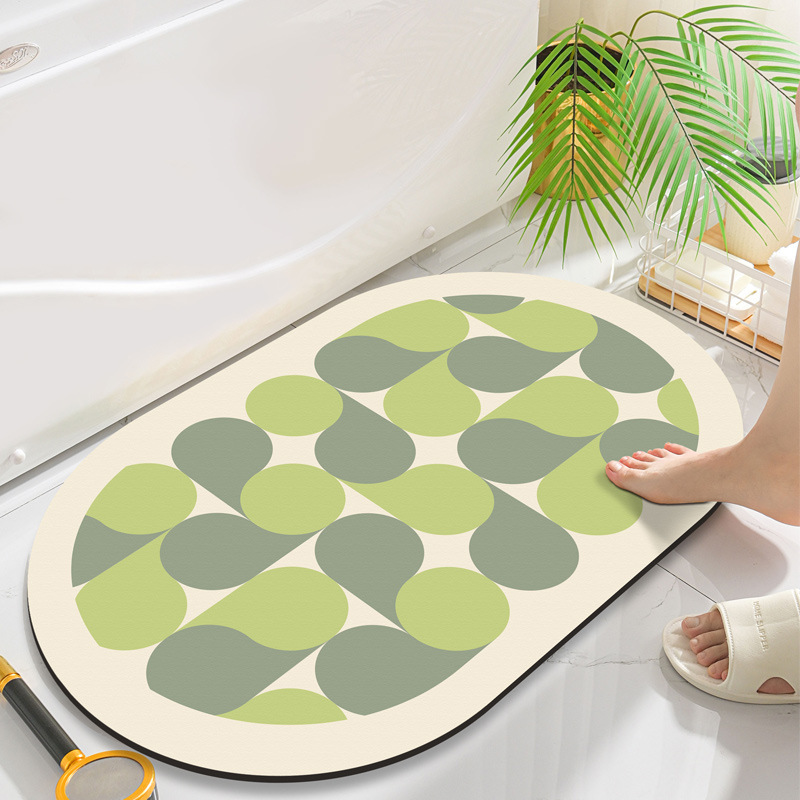 Chessboard Door Mat Toilet Door Non-Slip Foot Mats Bathroom Diatom Mud Absorbent Pad Entrance Mats