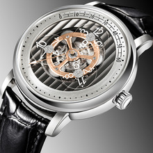 时尚经典全自动机械手表三个表盘显示时间不锈钢表壳夜光男士手表