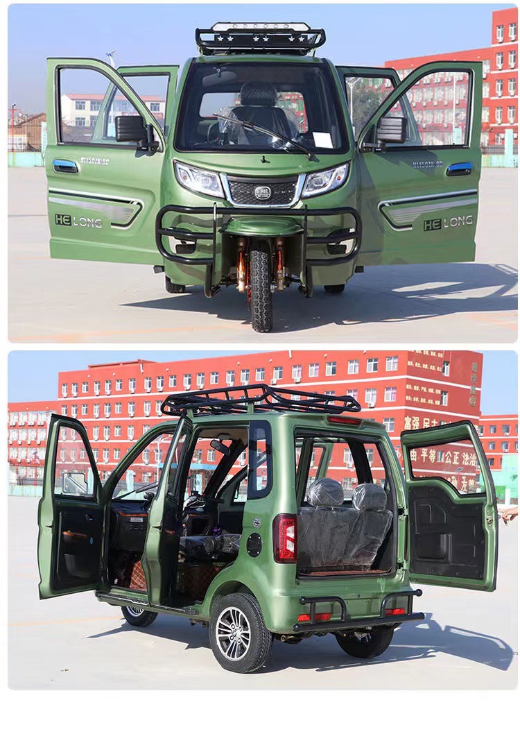 全封闭三轮摩托车拉客汽油残疾人老年代步车燃油载人全棚家用客车