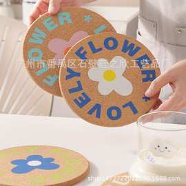 家用软木锅垫隔热垫子创意耐高温防水厨房碗盘垫防滑桌面丝印杯垫