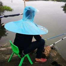 欣艺奇男士头戴式成人雨伞帽垂钓装备雨具斗篷折叠透明钓鱼伞雨帽