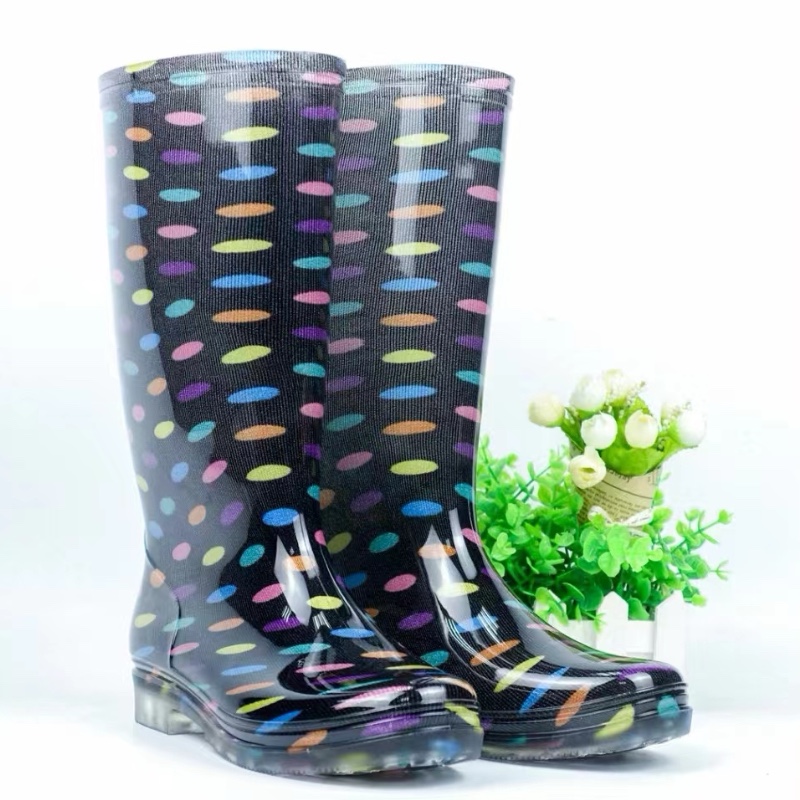 雨鞋女时尚款外穿水鞋长筒雨靴水长筒胶鞋水晶底套鞋085-阿里巴巴