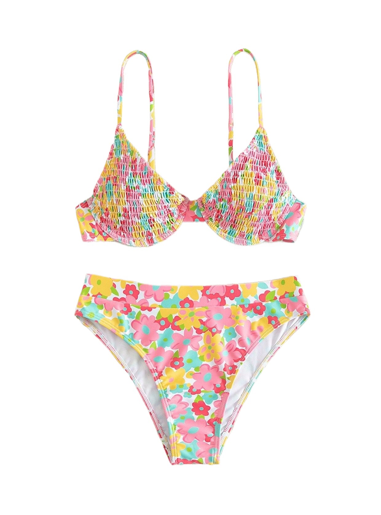 泳衣女2023新款比基尼分体纯欲风保守高级感夏季性感小个子遮挡纱