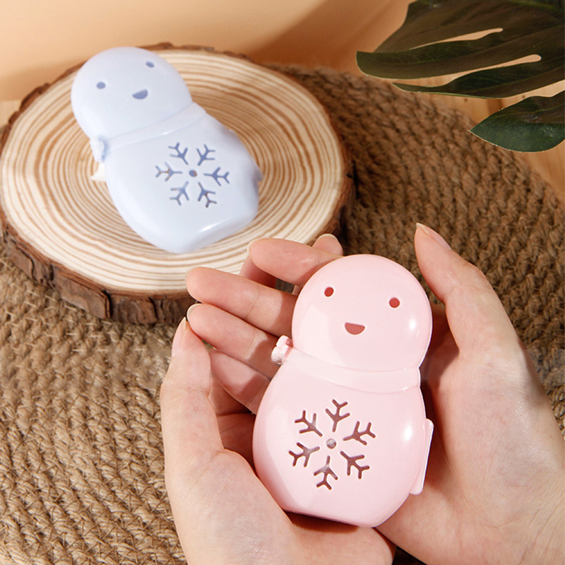 日本进口学生暖手宝雪人自发热儿童暖手蛋便携可替换芯暖宝宝盒子