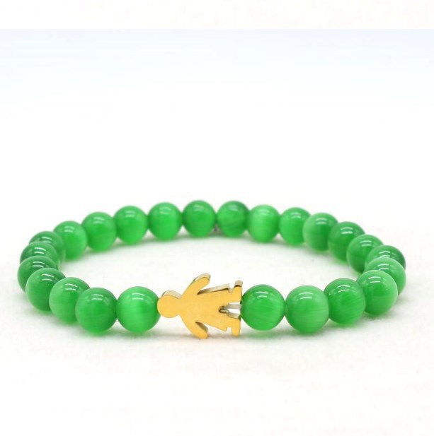 8mm g4男孩女孩合金弹力瑜伽手串diy玛瑙佛珠手链跨境速卖通货源