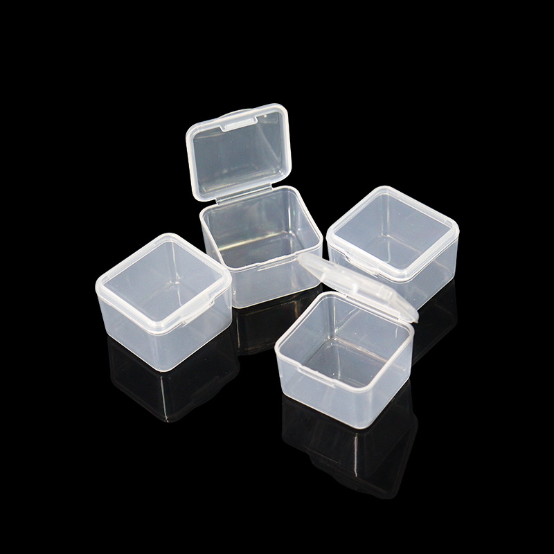 透明塑料小盒子小方盒首饰pp小药盒饰品迷你有盖耳塞套收纳盒批发